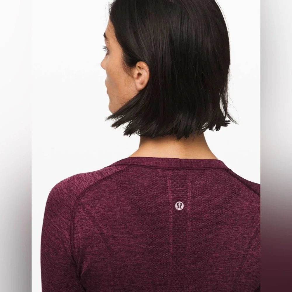 Lululemon Swiftly Tech Long Sleeve Merlot Crew Running Gym Workout Top Shirt